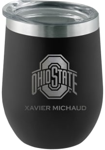 Black Ohio State Buckeyes Personalized Laser Etched 12oz Stemless Wine Tumbler