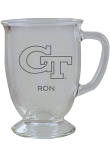 GA Tech Yellow Jackets Personalized Laser Etched 16oz Cafe Glass Mug Stein