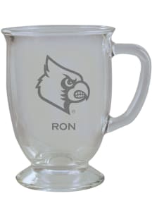 Louisville Cardinals Personalized Laser Etched 16oz Cafe Glass Mug Stein