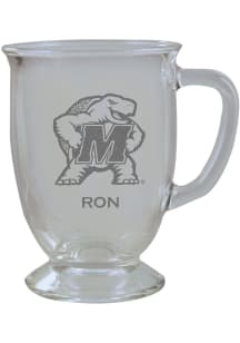 Maryland Terrapins Personalized Laser Etched 16oz Cafe Glass Mug Stein