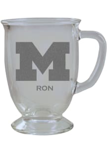Michigan Wolverines Personalized Laser Etched 16oz Cafe Glass Mug Stein