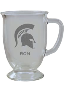Michigan State Spartans Personalized Laser Etched 16oz Cafe Glass Mug Stein