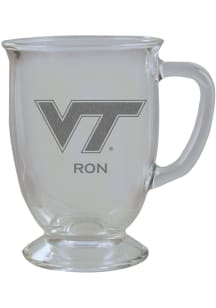Virginia Tech Hokies Personalized Laser Etched 16oz Cafe Glass Mug Stein