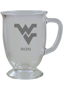 West Virginia Mountaineers Personalized Laser Etched 16oz Cafe Glass Mug Stein