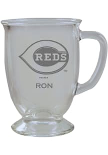 Cincinnati Reds Personalized Laser Etched 16oz Cafe Glass Mug Stein