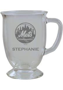 New York Mets Personalized Laser Etched 16oz Cafe Glass Mug Stein