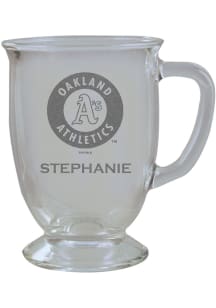 Oakland Athletics Personalized Laser Etched 16oz Cafe Glass Mug Stein