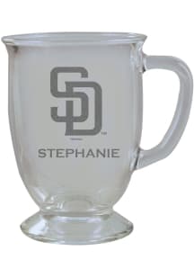 San Diego Padres Personalized Laser Etched 16oz Cafe Glass Mug Stein