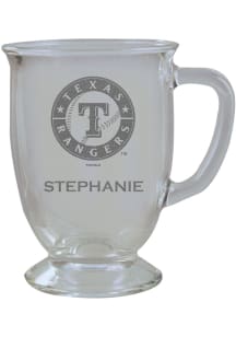 Texas Rangers Personalized Laser Etched 16oz Cafe Glass Mug Stein