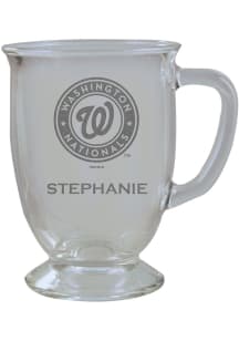 Washington Nationals Personalized Laser Etched 16oz Cafe Glass Mug Stein