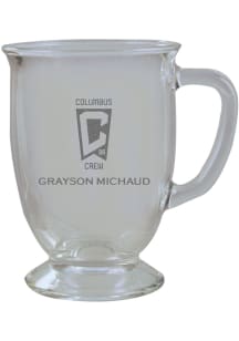 Columbus Crew Personalized Laser Etched 16oz Cafe Glass Mug Stein