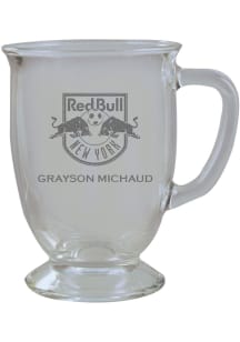 New York Red Bulls Personalized Laser Etched 16oz Cafe Glass Mug Stein