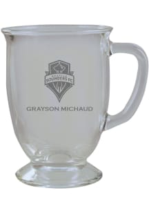 Seattle Sounders FC Personalized Laser Etched 16oz Cafe Glass Mug Stein