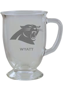 Carolina Panthers Personalized Laser Etched 16oz Cafe Glass Mug Stein