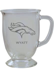 Denver Broncos Personalized Laser Etched 16oz Cafe Glass Mug Stein