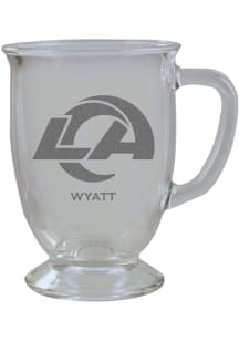 Los Angeles Rams Personalized Laser Etched 16oz Cafe Glass Mug Stein
