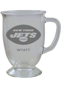New York Jets Personalized Laser Etched 16oz Cafe Glass Mug Stein