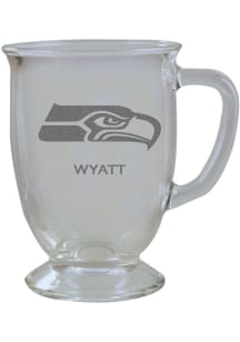 Seattle Seahawks Personalized Laser Etched 16oz Cafe Glass Mug Stein