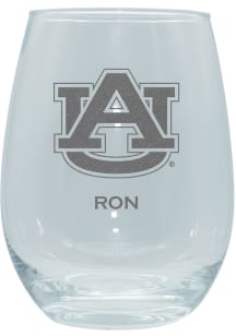 Auburn Tigers Personalized Laser Etched 15oz Stemless Wine Glass