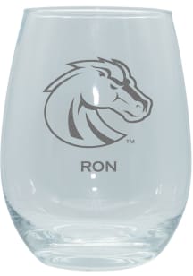 Boise State Broncos Personalized Laser Etched 15oz Stemless Wine Glass