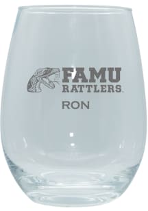 Florida A&amp;M Rattlers Personalized Laser Etched 15oz Stemless Wine Glass