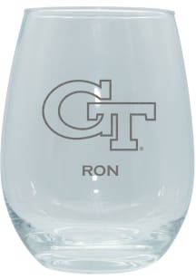 GA Tech Yellow Jackets Personalized Laser Etched 15oz Stemless Wine Glass