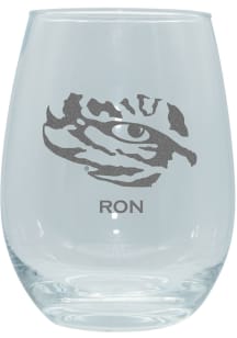 LSU Tigers Personalized Laser Etched 15oz Stemless Wine Glass