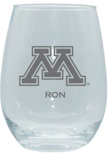 Minnesota Golden Gophers Personalized Laser Etched 15oz Stemless Wine Glass