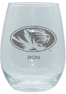 Missouri Tigers Personalized Laser Etched 15oz Stemless Wine Glass