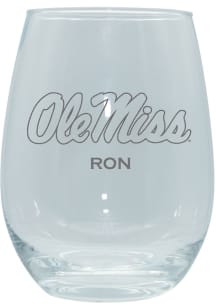 Ole Miss Rebels Personalized Laser Etched 15oz Stemless Wine Glass