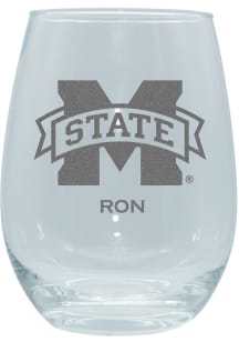 Mississippi State Bulldogs Personalized Laser Etched 15oz Stemless Wine Glass