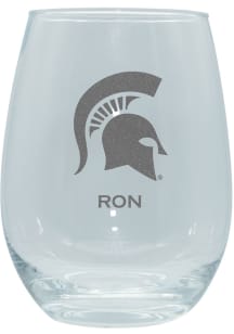 Michigan State Spartans Personalized Laser Etched 15oz Stemless Wine Glass