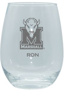 Marshall Thundering Herd Personalized Laser Etched 15oz Stemless Wine Glass