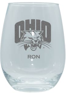 Ohio Bobcats Personalized Laser Etched 15oz Stemless Wine Glass