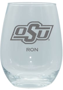 Oklahoma State Cowboys Personalized Laser Etched 15oz Stemless Wine Glass