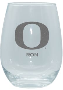 Oregon Ducks Personalized Laser Etched 15oz Stemless Wine Glass