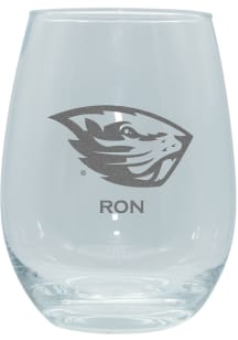 Oregon State Beavers Personalized Laser Etched 15oz Stemless Wine Glass