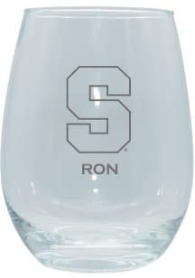 Syracuse Orange Personalized Laser Etched 15oz Stemless Wine Glass