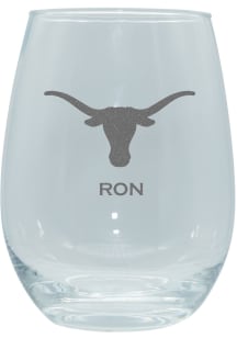 Texas Longhorns Personalized Laser Etched 15oz Stemless Wine Glass