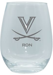 Virginia Cavaliers Personalized Laser Etched 15oz Stemless Wine Glass