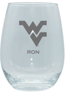 West Virginia Mountaineers Personalized Laser Etched 15oz Stemless Wine Glass
