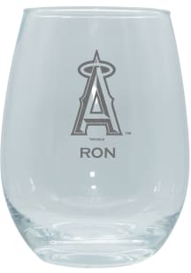 Los Angeles Angels Personalized Laser Etched 15oz Stemless Wine Glass