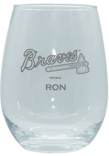 Atlanta Braves Personalized Laser Etched 15oz Stemless Wine Glass