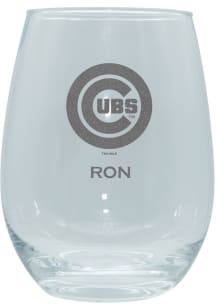 Chicago Cubs Personalized Laser Etched 15oz Stemless Wine Glass