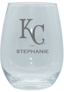 Kansas City Royals Personalized Laser Etched 15oz Stemless Wine Glass