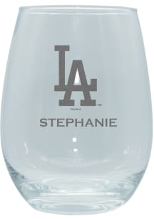Los Angeles Dodgers Personalized Laser Etched 15oz Stemless Wine Glass
