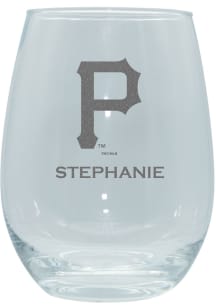 Pittsburgh Pirates Personalized Laser Etched 15oz Stemless Wine Glass