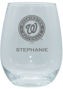 Washington Nationals Personalized Laser Etched 15oz Stemless Wine Glass