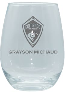 Colorado Rapids Personalized Laser Etched 15oz Stemless Wine Glass