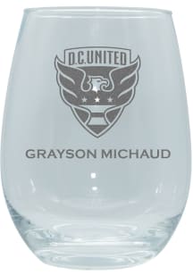 DC United Personalized Laser Etched 15oz Stemless Wine Glass